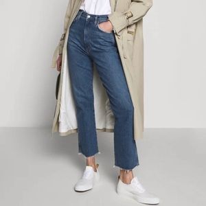 AGOLDE Pinch Waist High Rise Jean in Subdued Cut Off Hem 27